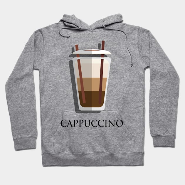 Iced Cold Cappuccino coffee front view flat design style Hoodie by FOGSJ